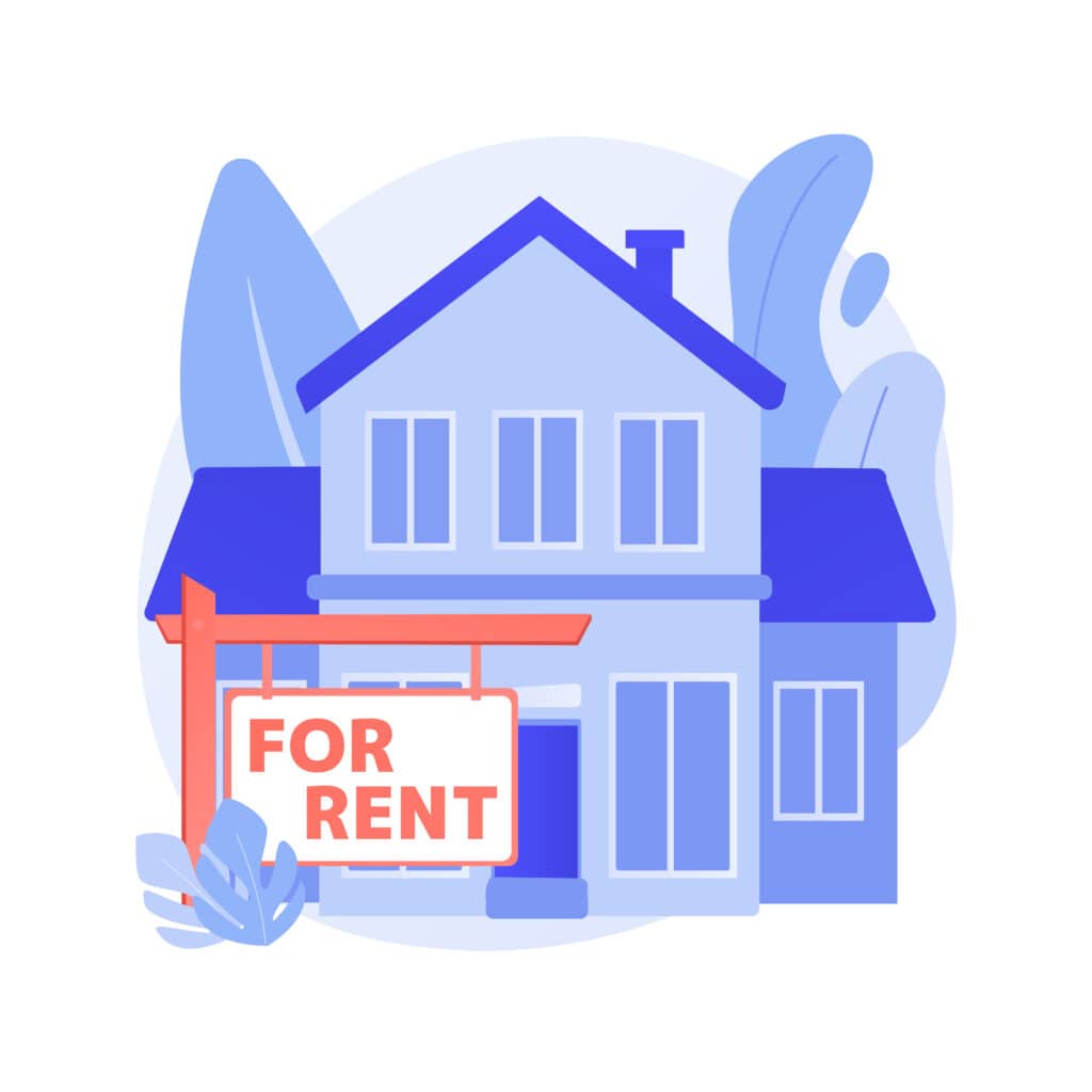 House for rent abstract concept vector illustration.