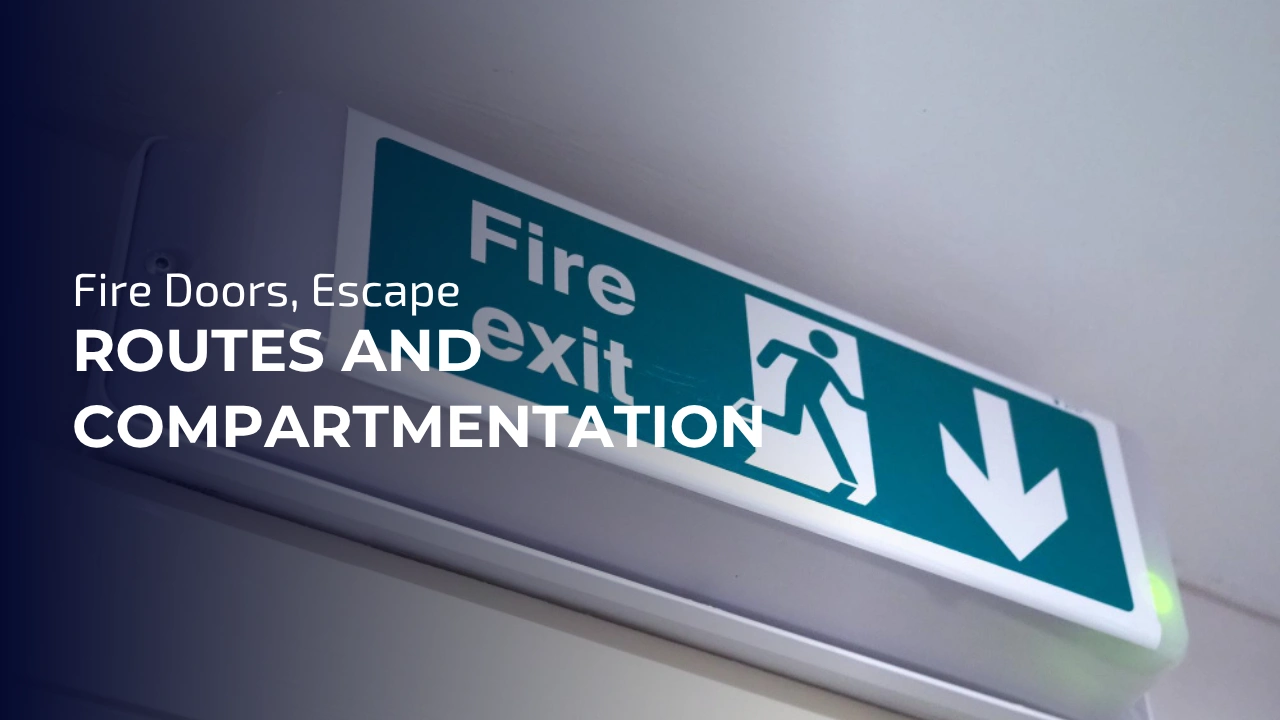 FD30 fire door, protected escape route